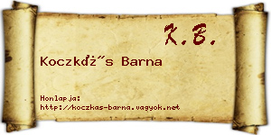 Koczkás Barna névjegykártya
