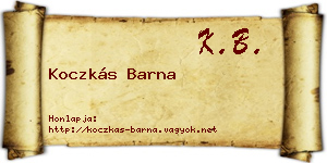 Koczkás Barna névjegykártya